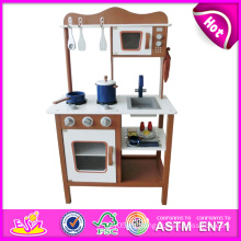 2014 nueva cocina de madera del juego, cocina popular del juego del juguete de los niños, niños calientes de la venta fijaron la fábrica W10c045c de la cocina del juego